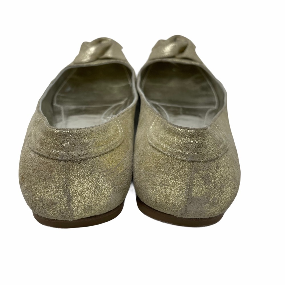 Givenchy Gold Metallic Square Toe Ballet Flats Size 8.5 - Picture 8 of 14